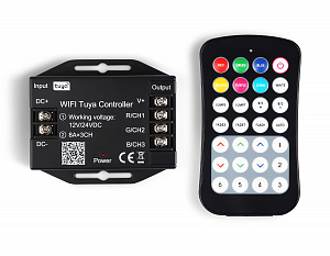 GS11551 контроллер WIFI Tuya RGB 24A 12V 288W/ 24V 576W (ПДУ Радио 2.4G CR2025)