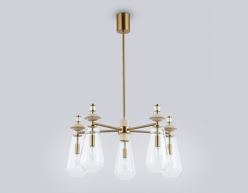 LH53305/5 BS/CL латунь/прозрачный E14*5 max 40W D690*925