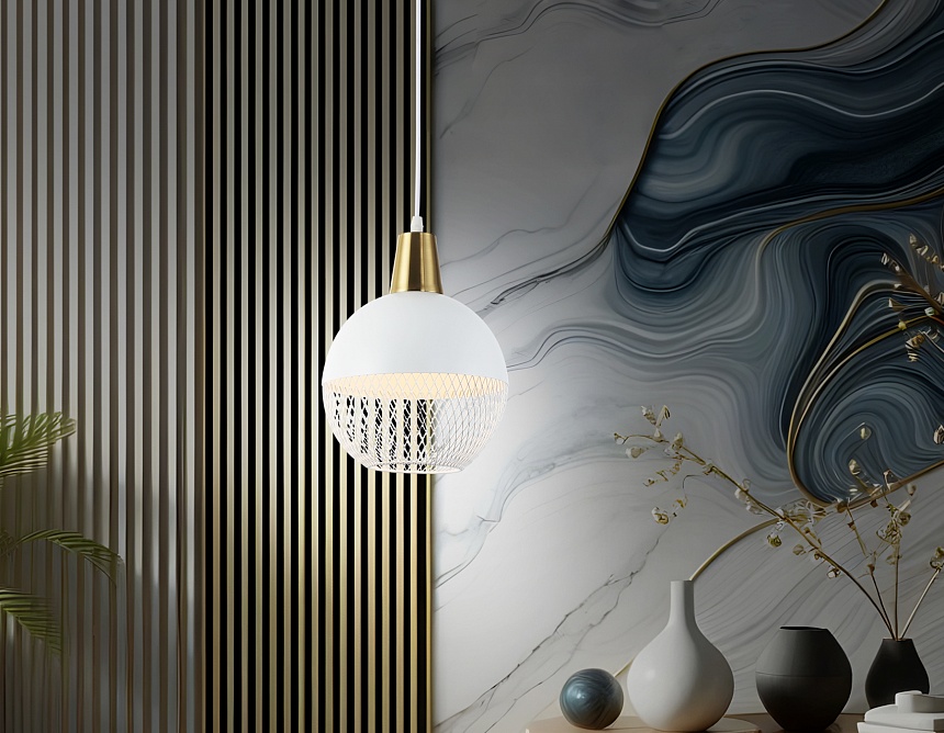 TR8502 WH/CP белый/медь E27 max 60W D200*1000