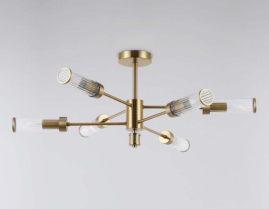 LH55161/6 BS/CL латунь/прозрачный E14/6 max 40W D830*330