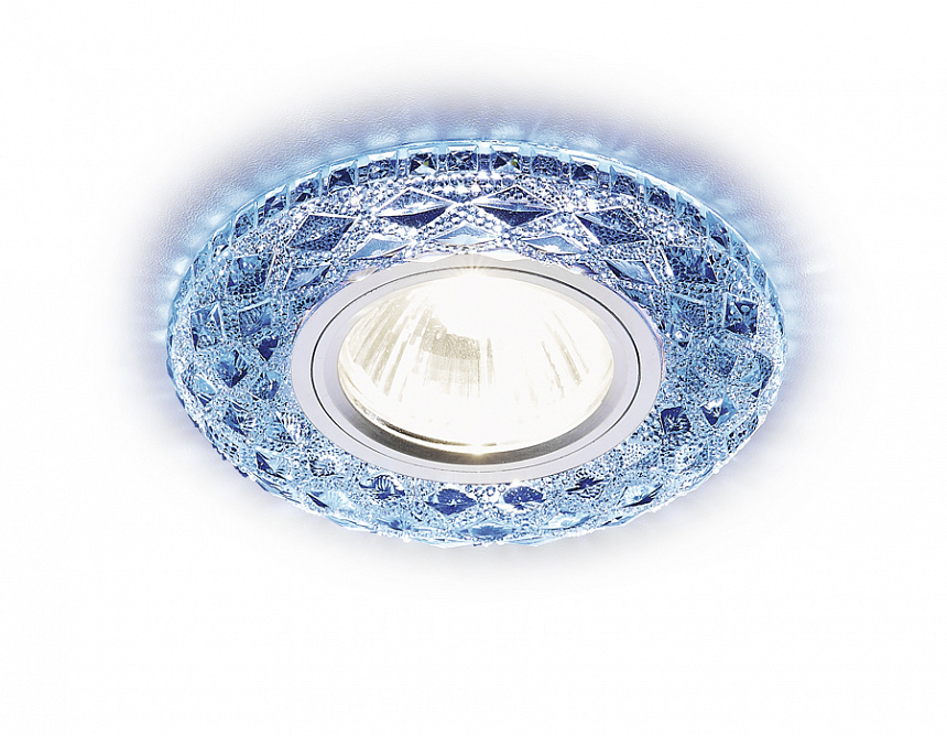 S288 BL хром/сапфир хрусталь/MR16+3W(LED WHITE)