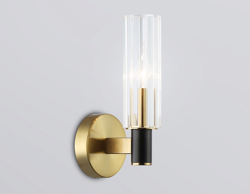 LH55517 BK/BS/CL черный/латунь/прозрачный E14 max 40W 120*100*250