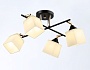 TR303084/4 BK/FGD/FR черный/золото/белый матовый E27/4 max 40W 580*580*250