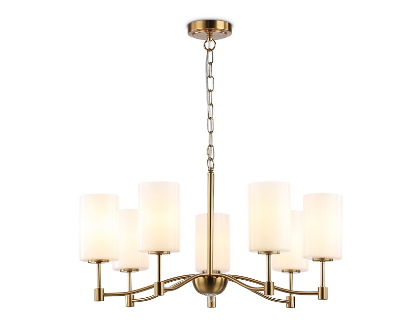 LH56053/7 BS/FR латунь/белый матовый E14*7 max 40W D680*950