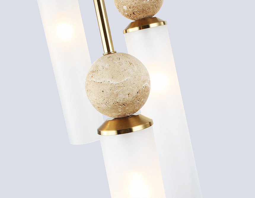 LH53259/5 BS/FR латунь/белый матовый E14*5 max 40W D330*1200