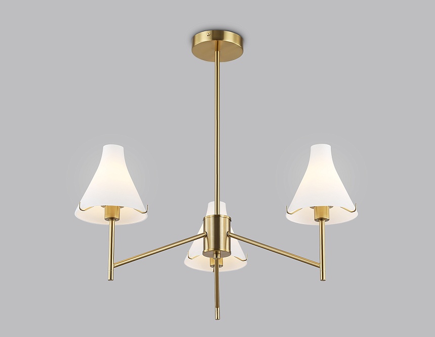 LH57131/3 BS/FR латунь/белый матовый E14/3 max 40W D650*590