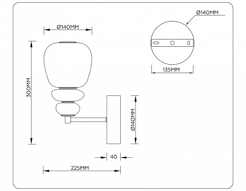 LH53168 SB/WH бронза/белый 8W 3000K 140*225*300