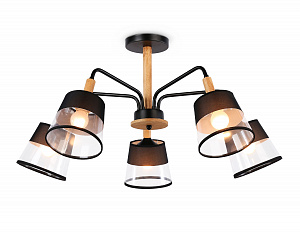 TR4741/5 BK/LW черный/светлое дерево E27/5 max 40W D760*350