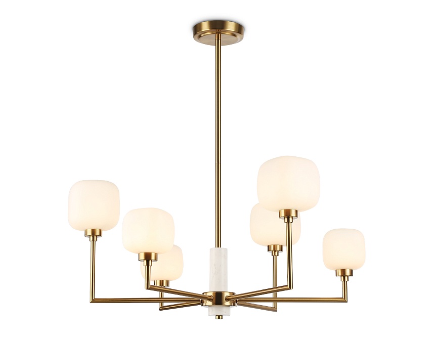 LH53015/6 BS/FR латунь/белый матовый G9*6 max 40W D690*680