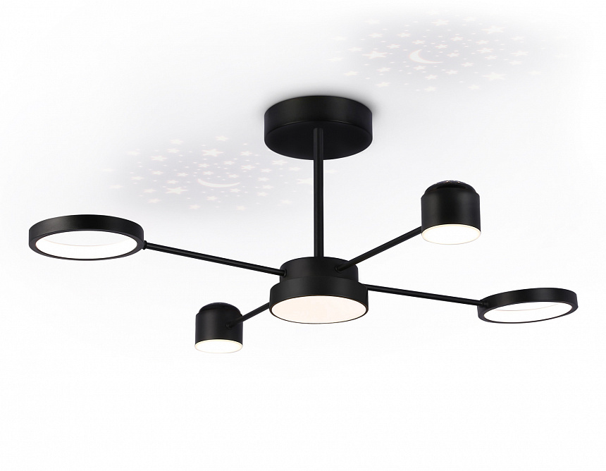 FL51632/4+1 BK/GD черный/золото 3000K-6400K 48W 910*745*300 (ПДУ ИК)