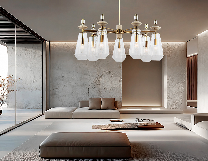 LH53306/7 BS/CL латунь/прозрачный E14*7 max 40W D770*925