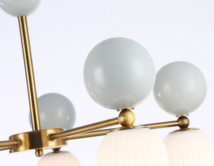 LH53104/5 BS/GR/FR латунь/серый/белый матовый G9*5 max 28W D650*750