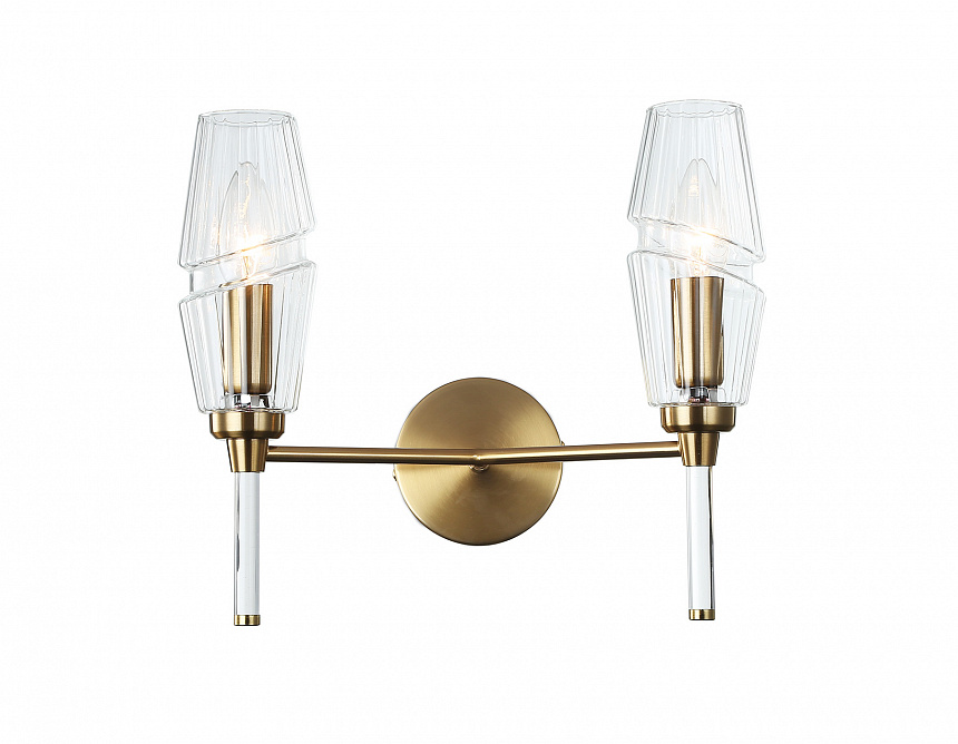 LH55206/2 BS/CL латунь/прозрачный E14*2 max 40W 330*170*280