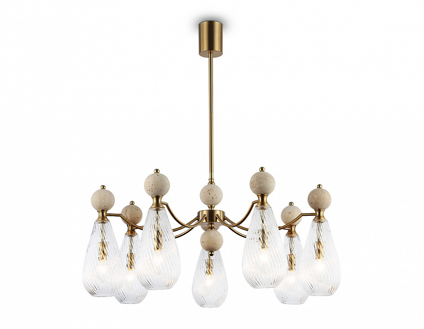 LH53287/7 BS/CL латунь/прозрачный E14*7 max 40W D815*900