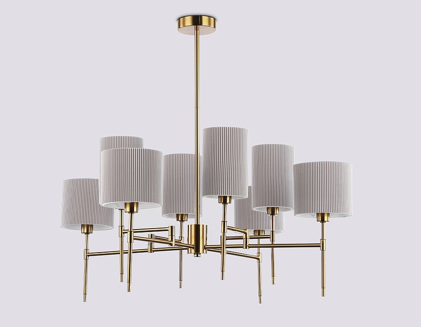 LH72383/8 BS/GR латунь/серый E14*8 max 40W D810*705