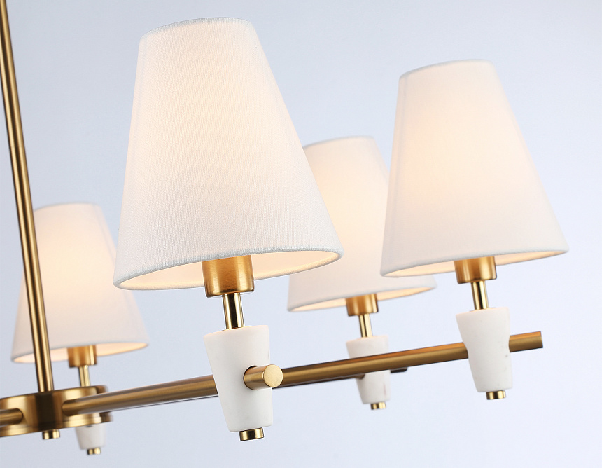 LH75045/7 BS/WH латунь/белый E14*7 max 40W D840*580