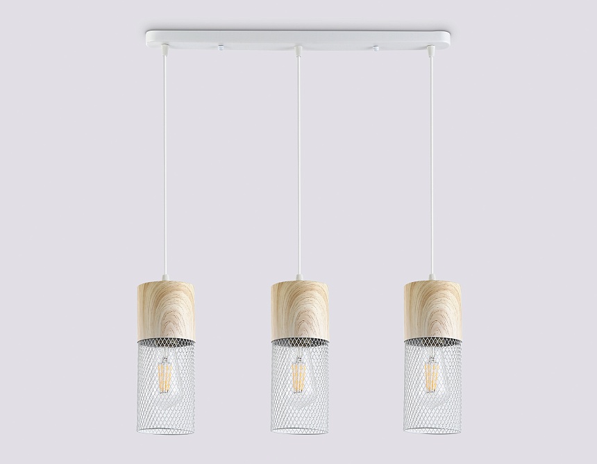 TR8499/3 WH/WD белый/дерево E27/3 max 60W 550*100*1000