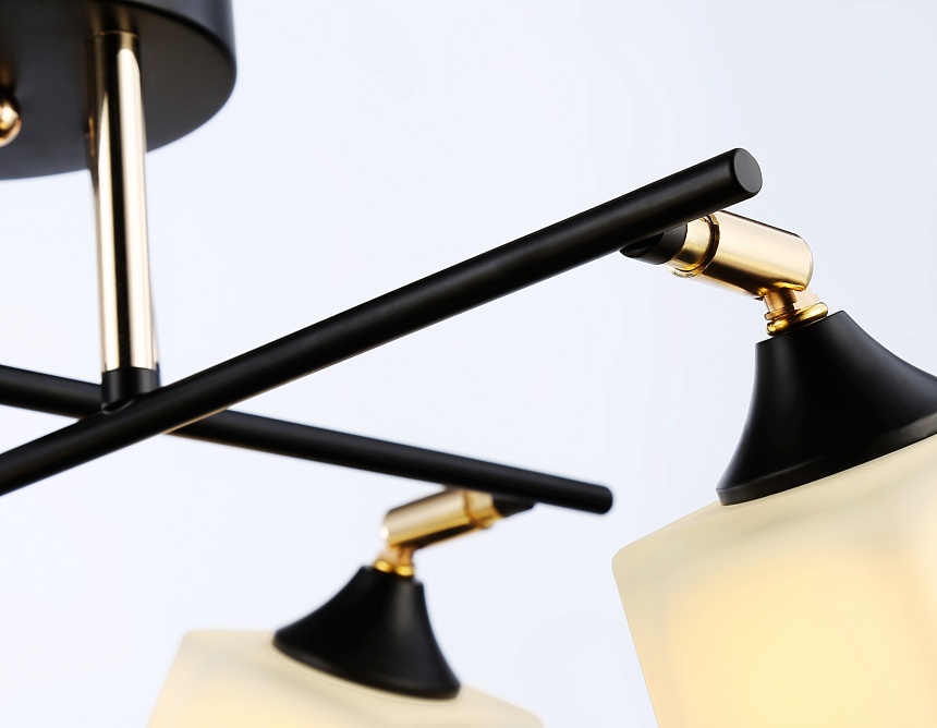 TR303084/4 BK/FGD/FR черный/золото/белый матовый E27/4 max 40W 580*580*250