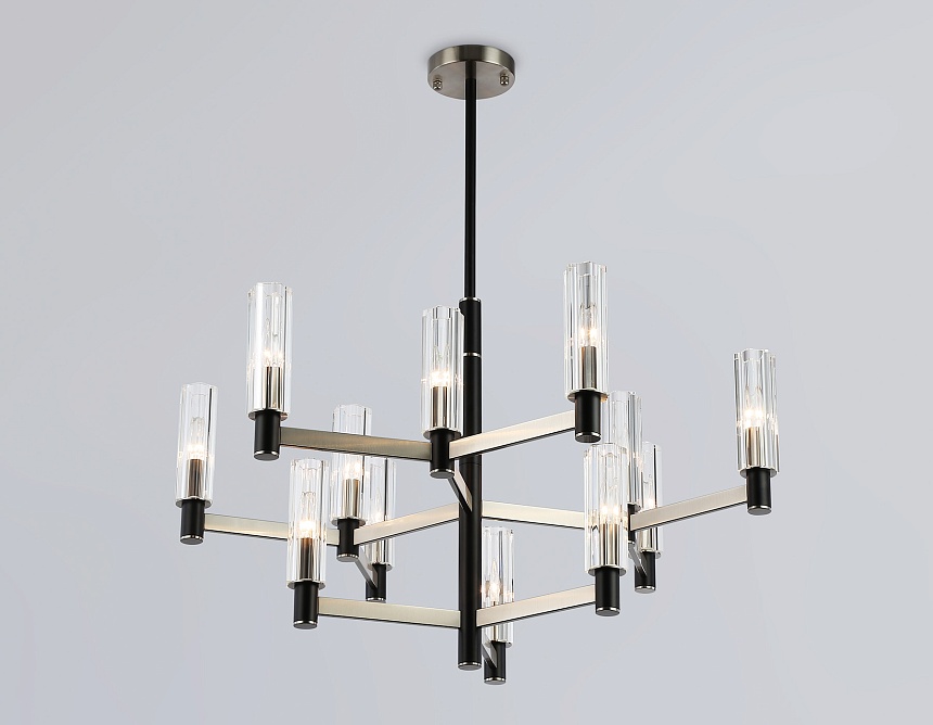 LH55505/12 SN/BK/CL сатин никель/черный/прозрачный E14*12 max 40W D860*905