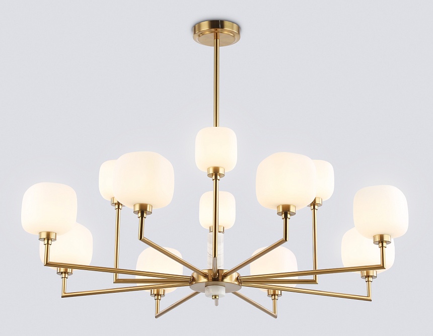 LH53019/12 BS/FR латунь/белый матовый G9*12 max 40W D910*680