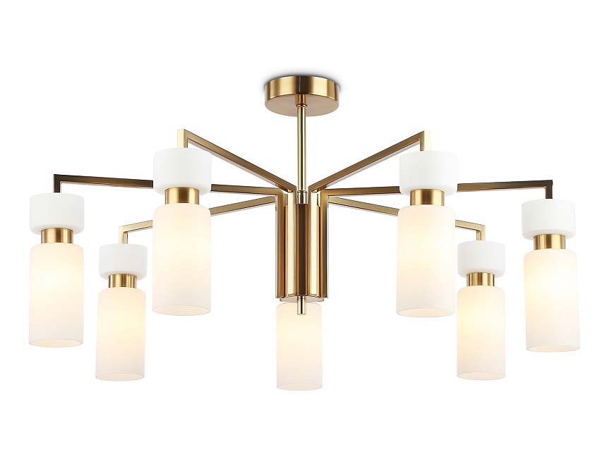 LH56126/7 BS/FR латунь/белый матовый E14*7 max 40W D705*350