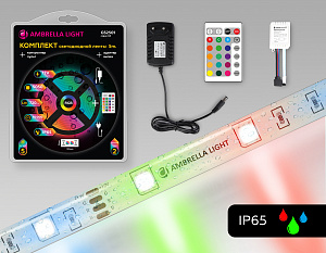 GS2501 5050 30Led/ 7.2W m/ 12V IP65 RGB/ 5000*10*2.87mm (4 конт.) комплект
