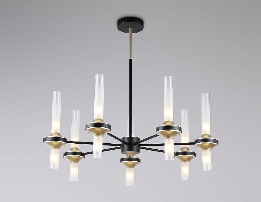 LH55353/14 BK/CGD/CL черный/золото/прозрачный G9/14 max 30W D750*690