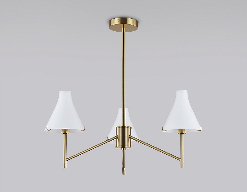 LH57131/3 BS/FR латунь/белый матовый E14/3 max 40W D650*590