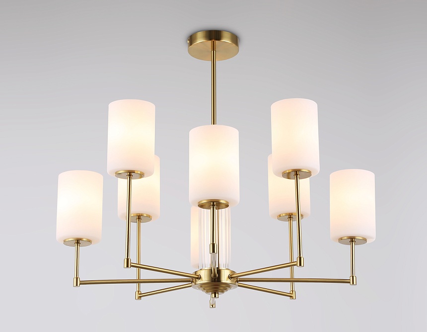 LH56217/8 BS/FR латунь/белый матовый E27/8 max 60W D700*600