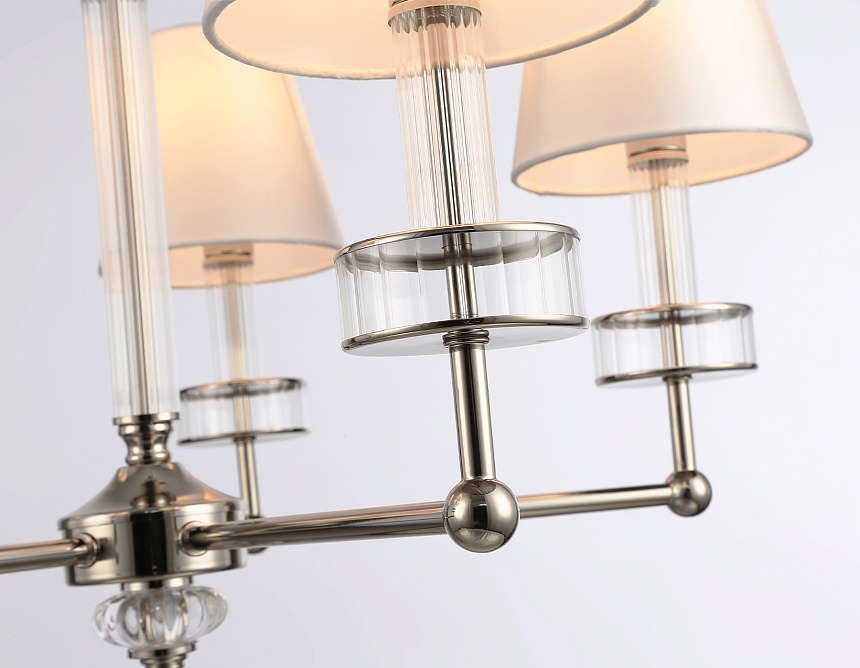 LH71001/5 BN/WH никель/белый E14*5 max 40W D670*1130