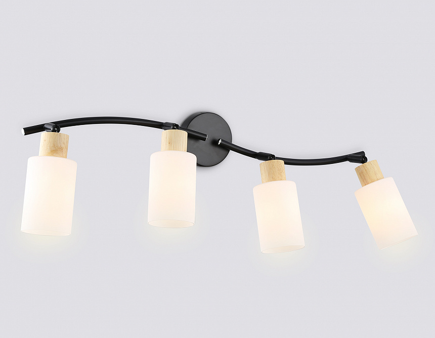 TR8723/4 BK/WD черный/дерево E14/4 max 60W 760*100*210