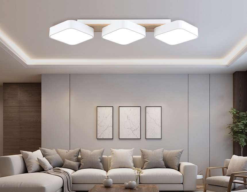 FL4877/3 WH/WD белый/дерево 54W 3000-6000K 680*200*70 (без ПДУ)