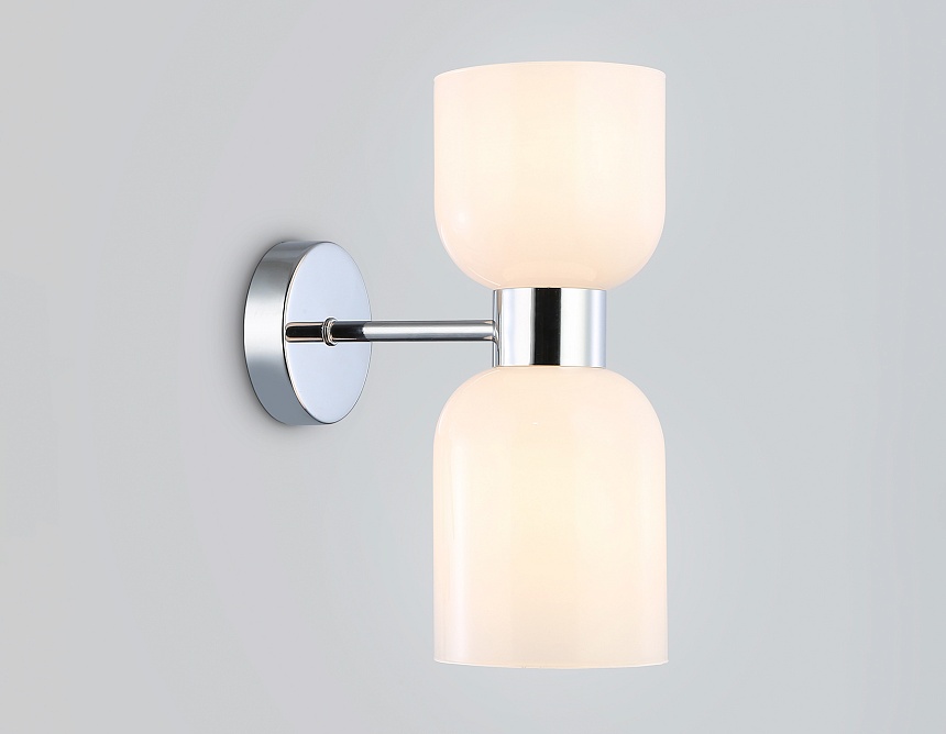 LH56087/2 СH/FR хром/белый матовый E14*2 max 40W 215*120*300