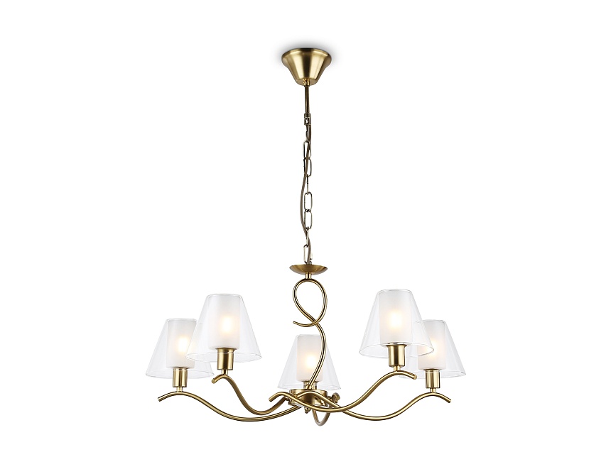 LH57091/5 BS/FR латунь/белый матовый E14/5 max 40W D690*790