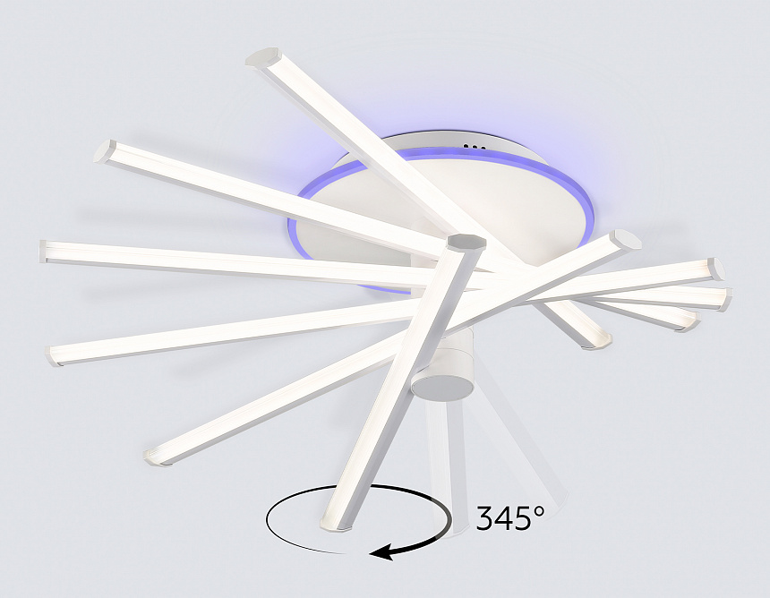FL6231 WH белый 88W 3000K-6400K+RGB 605*605*200 (ПДУ ИК)
