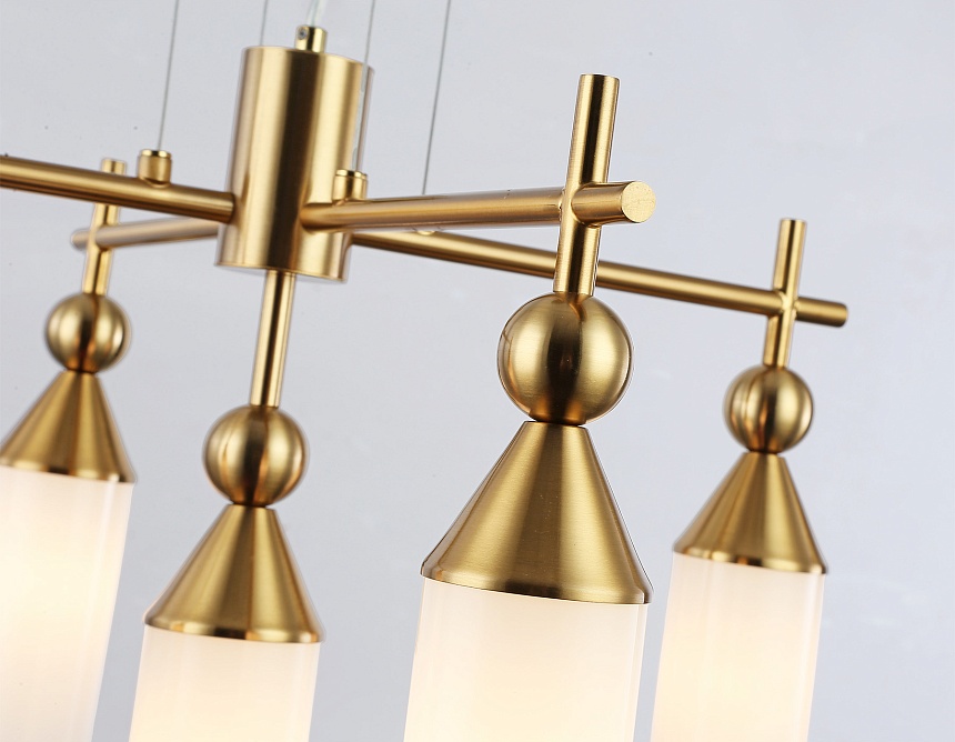 LH55276/5 BS/FR латунь/белый матовый E14*5 max 40W D520*1390