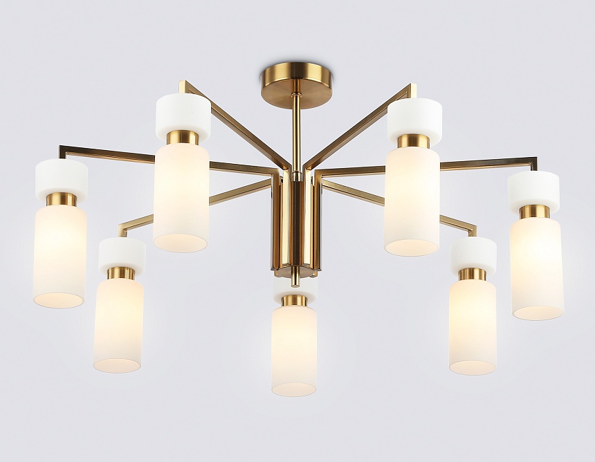 LH56126/7 BS/FR латунь/белый матовый E14*7 max 40W D705*350