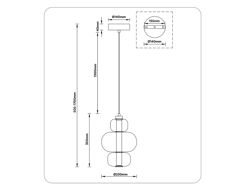 LH11056 WH/FR белый/белый матовый 18W 3000K D230*350