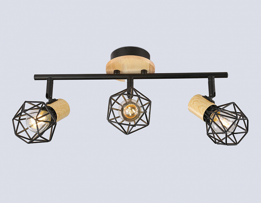 TR8753/3 BK/WD черный/дерево IP20 E27/3 435*115*200