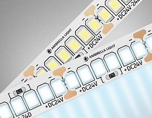 GS3503 2835 240Led /22W m/ 24V IP20 6500K/ 5000*10*1.2mm (2 конт.)