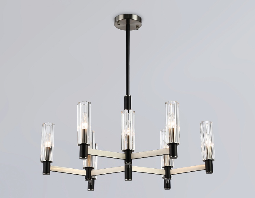 LH55503/9 SN/BK/CL сатин никель/черный/прозрачный E14*9 max 40W D760*760