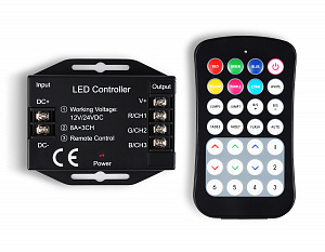 GS11351 контроллер RGB 24A 12V 288W/ 24V 576W (ПДУ Радио 2.4G CR2025)