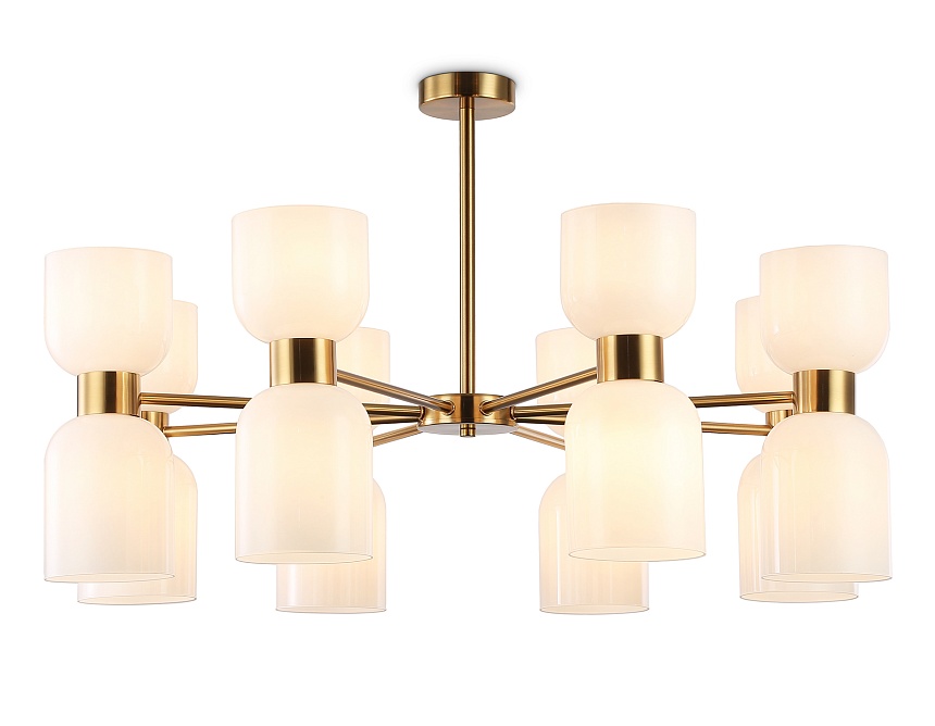 LH56095/16 BS/FR латунь/белый матовый E14*16 max 40W D860*510