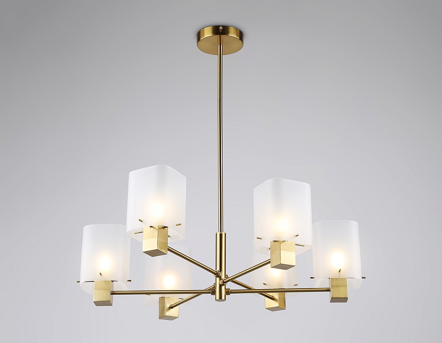 LH57031/6 BS/SM латунь/дымчатый E14/6 max 40W D690*690