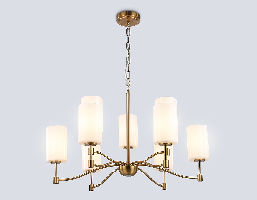 LH56054/6+3 BS/FR латунь/белый матовый E14*9 max 40W D765*1060