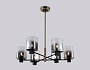 LH57041/6 BK/DBS/SM черный/темная латунь/дымчатый E14/6 max 40W D690*690