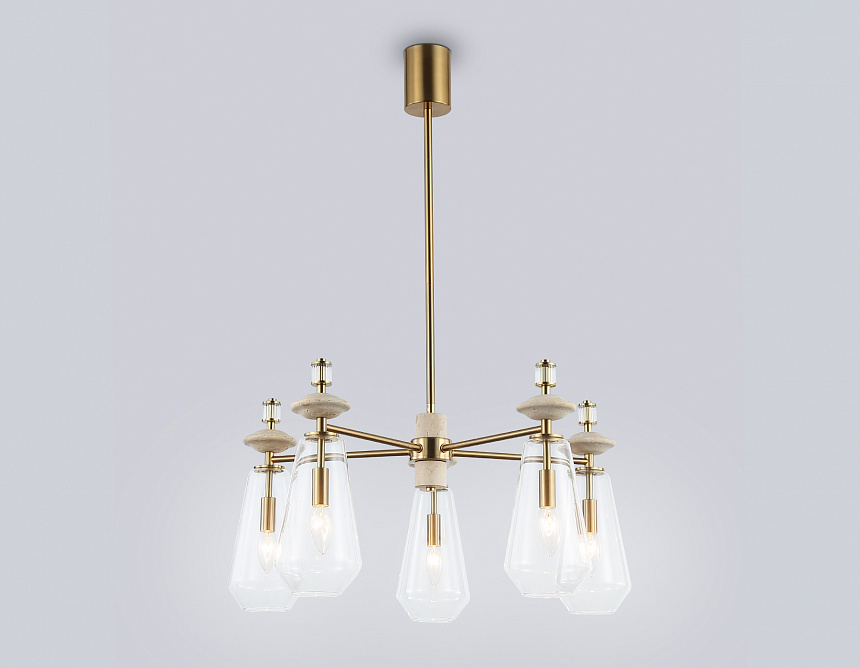 LH53305/5 BS/CL латунь/прозрачный E14*5 max 40W D690*925