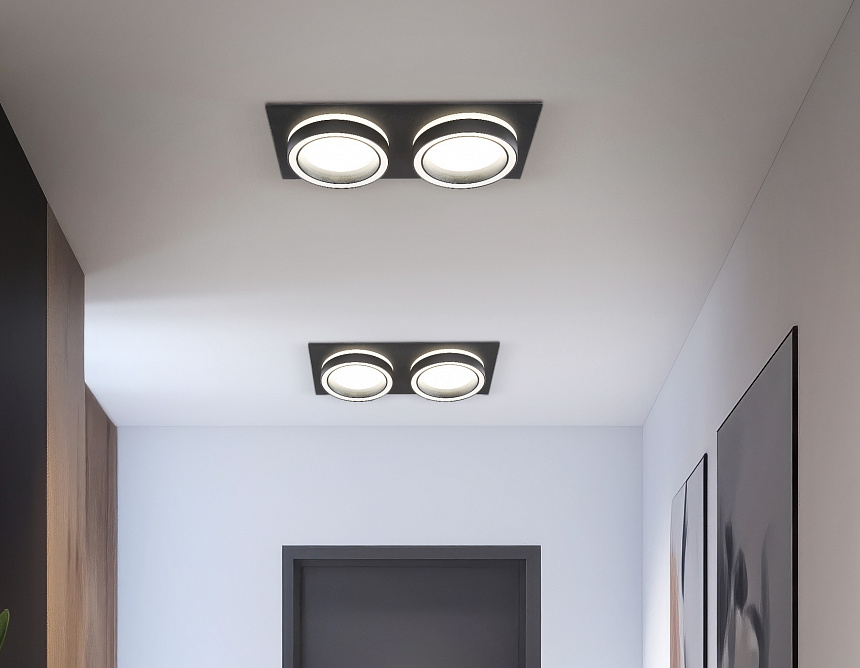 TN52424/2 BK/FR черный/белый матовый GX53 max 12W 210*105*45