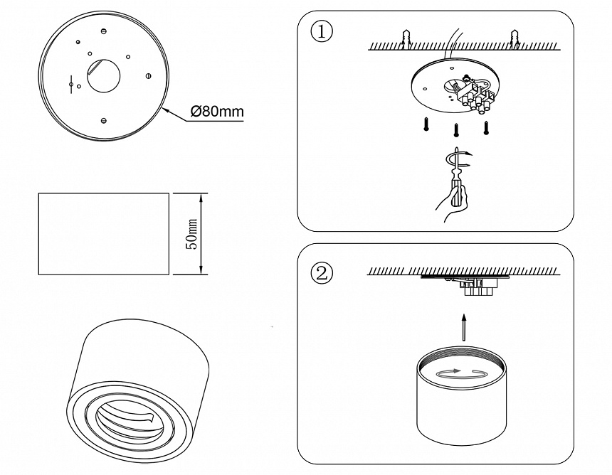 TN222 WH/S белый/песок GU5.3 D80*50