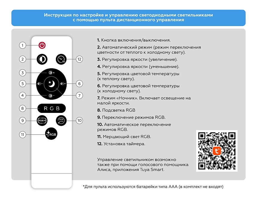 FZ2005 BK черный IP54 25W 3000K-6500K+RGB Wi-Fi Алиса/Tuya/Smart Home/Alexa D370*55 (ПДУ ИК)